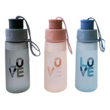 Botella De Agua Motivacional 800 Ml Love Plástica Deporte 