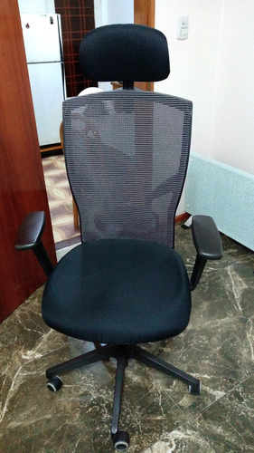 Silla Escritorio Ergonomica Oficina Gris Con Apoya Cabeza