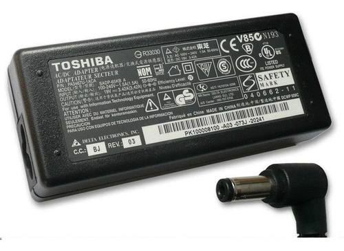 Cargador Notebook Toshiba  19v 3.42a 65w Con Cable