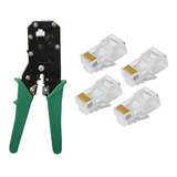 Ponchadora Rj45+10 Conectores Rj45 Cat5e