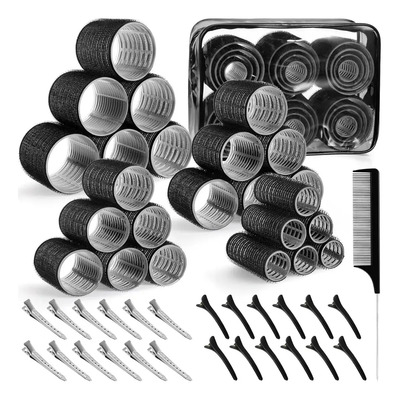 65 Pzs Tubos Rizadores De Cabello Con Abrazadera Plástica Bigudíes Pedazos Rulos para el Pelo Auto Agarre Rulos Pelo Grandes para Salon Corto Largo Rizos | MercadoLibre