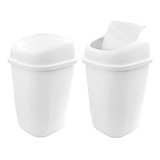 Bote De Basura Con Tapa Balancín Chico 2 Pack Color Blanco