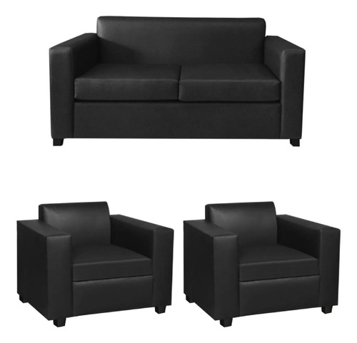 Combo Sillon Sofa 2 Cuerpos + 2 De 1 Cuerpo Ecocuero Color