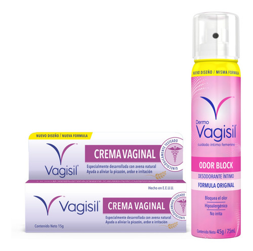 Combo Crema Vagisil + Desodorante Odor Block