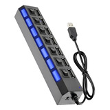 Hub Usb 3.0 Com 7 Portas Switch On/off E Led Indicador 