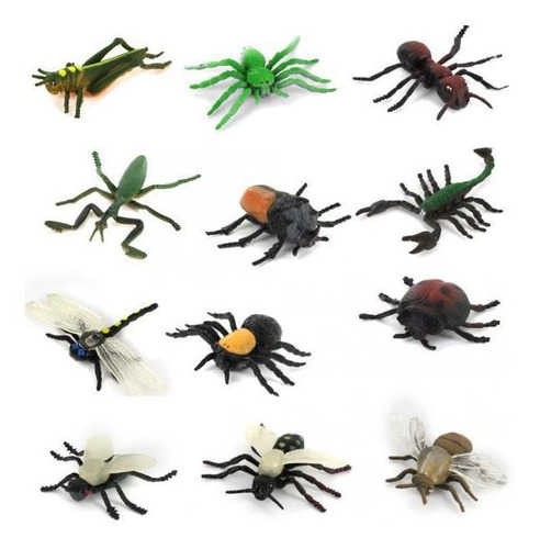Modelos Animales Insectos Pvc Plástico Establecidos 12pcs
