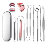 Herramienta Limpieza Dental Acero Quita Sarro 9 Piezas Kit