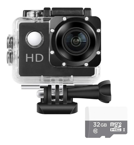 Camara Video Fotos Deportiva Impermeable + Micro Sd 32gb