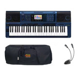 Kit Teclado Casio Mz X500 Arranjador Com Capa E Luminária