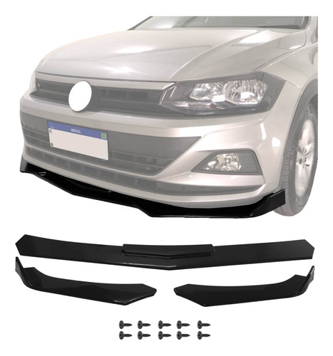 Spoiler Front Lip Universal Tg Poli Black Piano