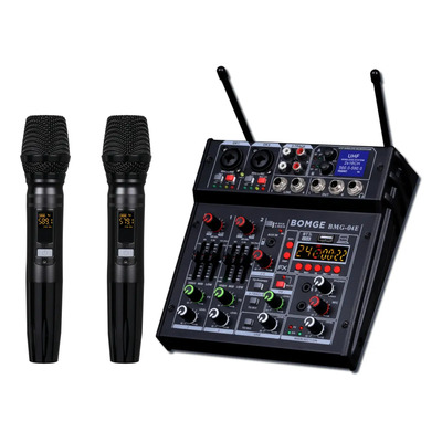 Audio Mixer Bomge 04e C/2 Wireless Micrófonos Uhf