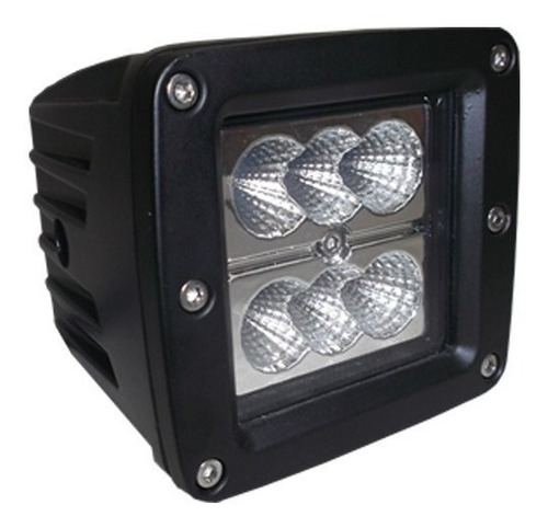 Faros Cuadrados 4x4 Off Road 6 Leds Cree Con Bases Jeep