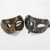 Kit 2 Mascara Masculina 50 Tons Encontros Fantasia Veneziana Cor Dourado/prata