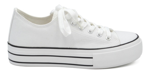 Tenis Sneaker Blanco Andrea Mujer Urbano Comodos Plataforma