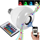 Foco Lámpara Led Rgb Party 12w Parlante Bt Control Remoto