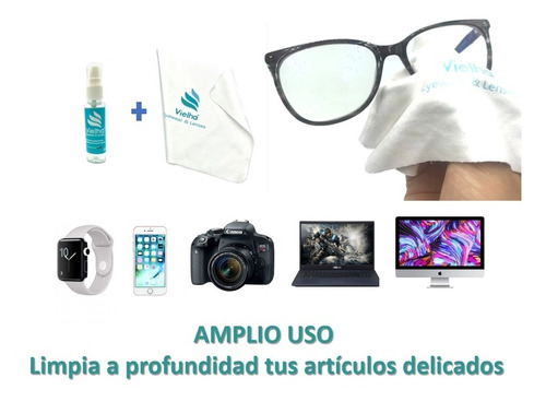 Kit Limpieza Lentes Transitions Gafas Spray+paño Microfibra