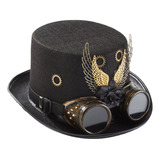Sombrero Steampunk Top Hat Con Lentes Gear Wings [u]