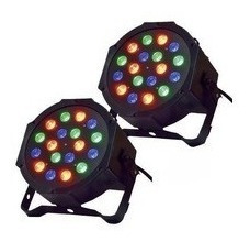 Pack 2 Focos Led Par 18 1w Dmx Alto Brillo Rgb Disco Fiesta