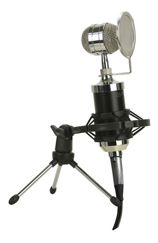 Microfono De Condensador Mlab B5 Pro Studio Usb Jack 3.5mm Color Plata