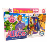 Quebra Cabeças Princesa Alice 2 Puzzles 100 Peças Meninas