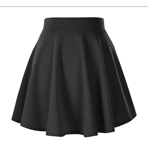 Falda Elástica De Talle Alto Para Mujer Versátil Color Negro