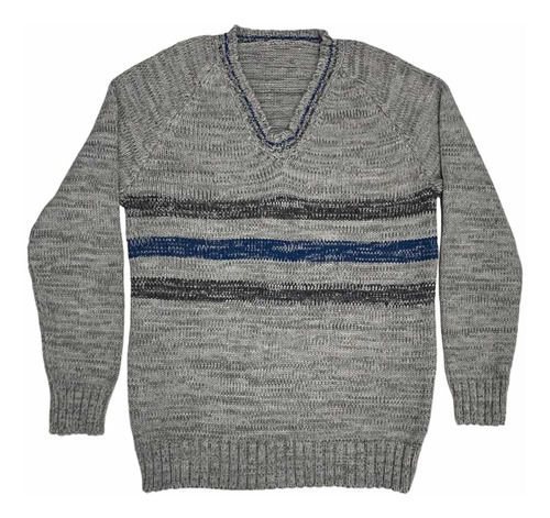 Sweater Buzo Bochica Cuello V Gris Hombre Adulto