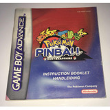 Pokémon Pinball! Só O Manual De Instruções Do Game!!