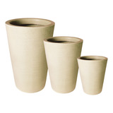 Jogo Vasos Luxo Plantas Casa Jardim Decoração 3 Tamanhos Gd