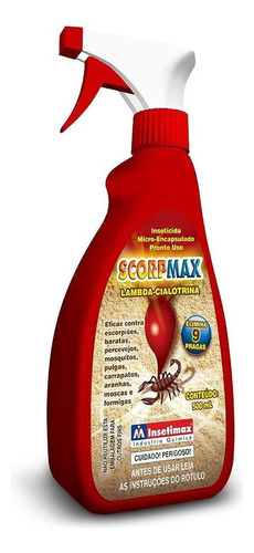 Mata Pragas Escorpião Barata Pulga Carrapato Scorpmax 500ml