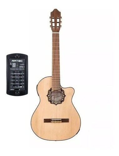 Guitarra Criolla Fonseca Mod 38kec 1/2 Caja Con Corte Eq 