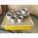 Juego Cafe, Porcelana China 6 Tazas-6 Platos C/ Caja Plastic