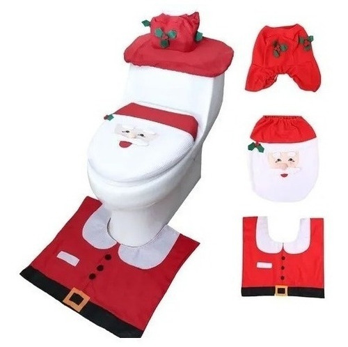 Set Fundas Baño Decoracion Cosas De Navidad Viejito Pascuer