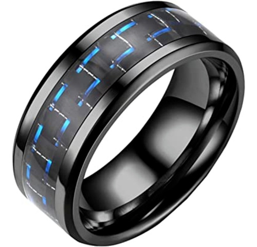 Anillo Hombre Mujer Titanio Y Fibra De Carbono