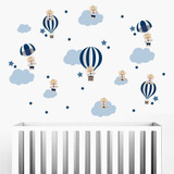 Adesivos Parede Infantil Urso Principe Balões Nuvens