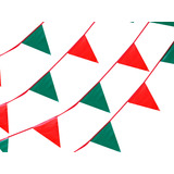 Banderín Decorativo Navidad Rojo Y Verde, Plástico 50 Metros Color Rojo Y Verde