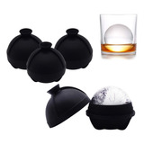 Moldes De Hielo Para Whisky, 4 Esferas De Silicona Con Embud