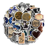 Set 60 Stickers Amor Retro Vintage Scrapbooking Journaling