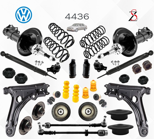 Kit Amortiguadores Resortes Horquilla Bieletas Golf Jetta A3