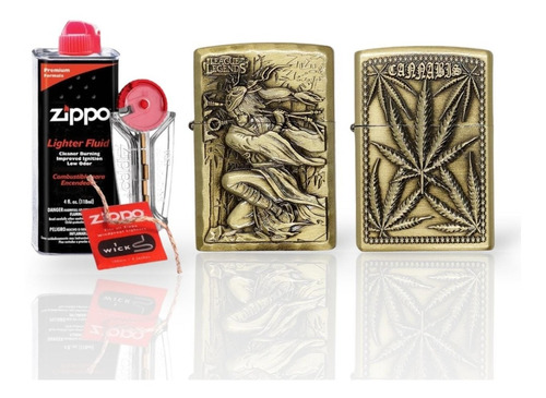 Kit Zippo / Gasolina, Piedra, Mecha + 2 Encendedores Can-gue