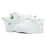 Tenis Escolar Bubble Gummers® Blanco Choclo Velcro Pencil 