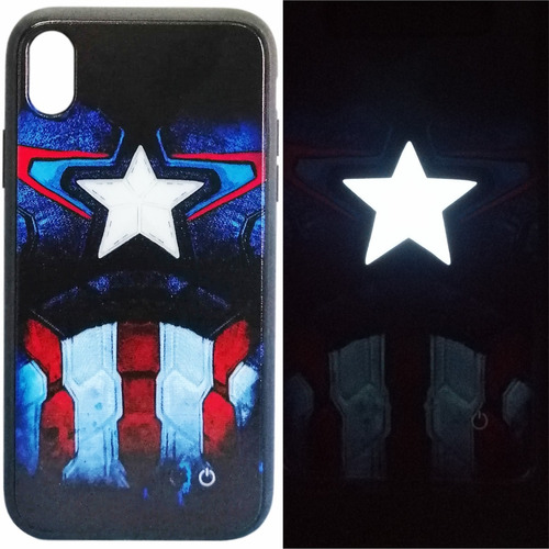 Funda Para iPhone XR - Novedad Led !!- Cap. América- Nuevas!