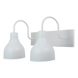 Aplique Pared Diseño Industrial Rectangular 2 Luces Blanco