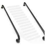 Pasamanos X2 Negro Escalera Baño Pasillo Discapacitados 90cm