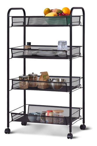 Mueble Estante Organizador Multiuso Con Ruedas 4 Niveles