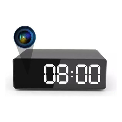 Camara Espia Seguridad Oculta En Reloj Despertador Simple Negro | Meses sin interés