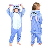 Pijama Mameluco Kigurumi Disfraz  Stitch Azul Niño Niña