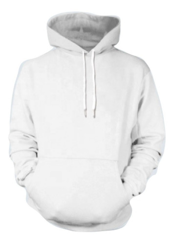 Polerón Hoodie Blanco Algodón Para Estampar Hombre Mujer