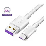 Cable Usb Tipo C 1 Metro Carga Rápida 5a Color Blanco