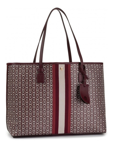 Bolsa Gemini Link Canvas Tote Tory Burch 53303 989 Vino