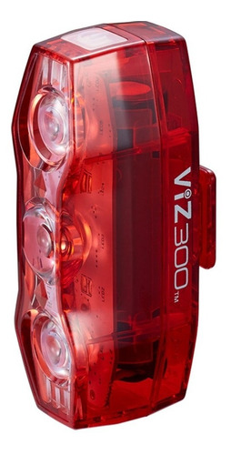 Luz Bicicleta Trasera | Cateye Viz-300 Lumens - 45 Hs - Usb Color Rojo